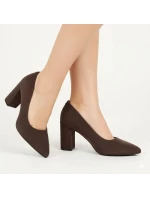 Čokoládové semišové lodičky na jehlovém podpatku Sergio Leone PB216