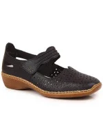 Rieker W RKR139 tmavě modrá kožená polobotka