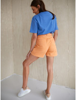 Oranžové džínové šortky s vysokým pasem