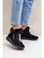 Dámské kotníkové tenisky s kožíškem černé Zeriana