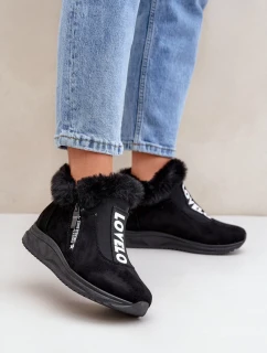 Dámské kotníkové tenisky s kožíškem černé Zeriana