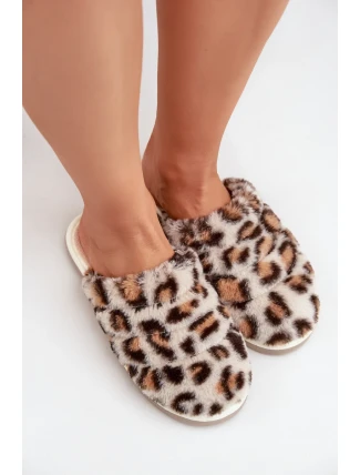 Futrzane Dámské Pantofle Panterka Inblu EK000008 Béžové