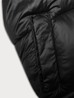 Krátká černá dámská vesta s kapucí J Style (5M3191-392)