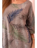 Dámská bavlněná halenka s lístky s ohrnovacími rukávy fango