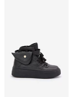 Vysoké sneakersy s kapsou na platformě černé Saramis