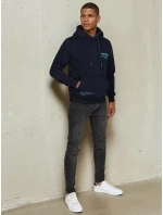 Pánská mikina s kapucí tmavě modrá FashionStreet BX5689 Pánská mikina s kapucí tmavě modrá FashionStreet BX5689