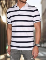 Pánská pruhovaná polokošile bílá FashionStreet PX0645