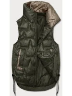 Krátká dámská vesta v khaki barvě se stahovacími boky S'West (B8358-11) Krátká dámská vesta v khaki barvě se stahovacími boky S'West (B8358-11)