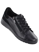 Dámské černé kožené polobotky na zip Potocki JE19402