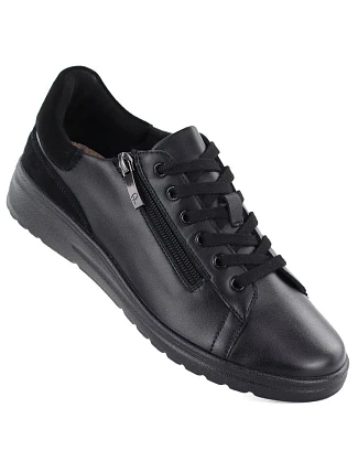 Dámské černé kožené polobotky na zip Potocki JE19402