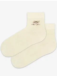 TENKÉ PONOŽKY BARVA 2-6 LET DÍVKY OFF WHITE 21-23