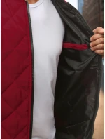 Pánská prošívaná bunda bomber vínová TX2209