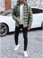 Pánská prošívaná zimní bunda s kapucí zelená FashionStreet TX5058