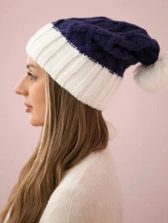 Milano fleecová čepice K203 tmavě fialová+ecru