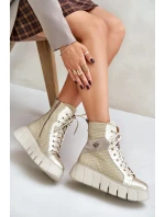 Kožené Boty Na Platformě Maciejka 06751-25 Zlaté