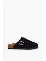 Dámské semišové pantofle s přezkou Big Star – černé Dámské semišové pantofle s přezkou Big Star – černé