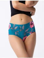 Dámské kalhotky simple maxi Wild Rose petrolejová se vzorem - Julimex Dámské kalhotky simple maxi Wild Rose petrolejová se vzorem - Julimex