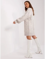Dámské svetrové šaty 2367-1.35P světle béžové - Fprice Dámské svetrové šaty 2367-1.35P světle béžové - Fprice
