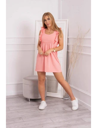 Šaty s volánky 9082 meruňkové - Kesi