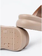 Módní dámské  nazouváky hnědé platforma