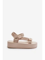 Dámské sandály na platformě Big Star NN274A528 béžové