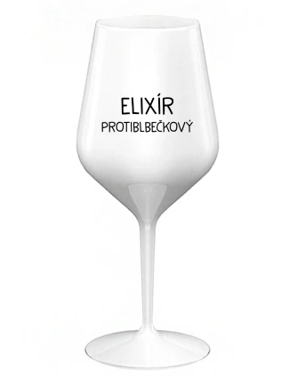 ELIXÍR PROTIBLBEČKOVÝ - biely nerozbitný pohár na víno 470 ml ELIXÍR PROTIBLBEČKOVÝ - biely nerozbitný pohár na víno 470 ml