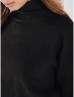 Dámský svetr s polovičním rolákem černý FashionStreet MY2533
