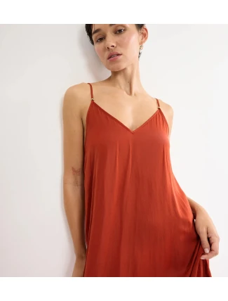 Summer Satin Dress - ORANGE - TRIUMPH ORANGE - TRIUMPH