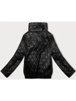 Krátká černá dámská bunda se stahovacím lemem na spodním okraji S'West (B8359-1)