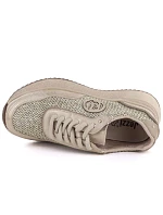 Dámské pletené kožené tenisky zlaté Gino Fabiani OL39-5 GOLD