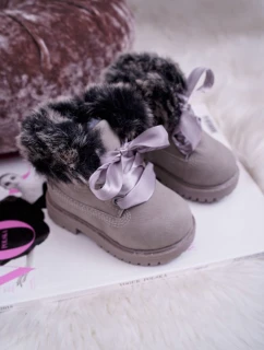 Dětské Kotníkové Boty Zateplené Šedé Tesoro