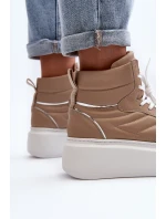 Zazoo 3392/X Dámské Kožené Sportovní Boty na Platformě Beige