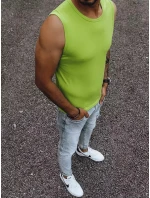 Pánská košile bez rukávů bez potisku světle zelená FashionStreet RX4917