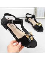 Zirkonové pohodlné sandály S.Barski W OLI261A černá Zirkonové pohodlné sandály S.Barski W OLI261A černá