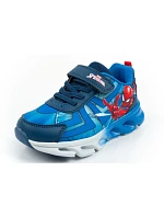 Leomil dětské sportovní boty Spiderman lehké tenisky na suchý zip LED modré