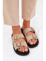 Dámské Sandály Na Platformě S Přezkami Béžové Simbes Dámské Sandály Na Platformě S Přezkami Béžové Simbes
