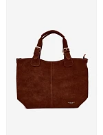 Kožená kabelka z imitace semiše Camel Clarette