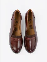 Zajímavé dámské  polobotky hnědé na klínku