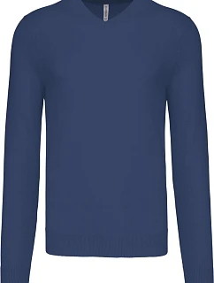 Kariban K 965 Pánský svetr s výstřihem do V 20.K965 deep blue