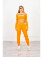 Sada s blůzou nahoře oranžová neonová