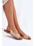 Dámské Sandály Na Plochém Podpatku Zlaté Weanise
