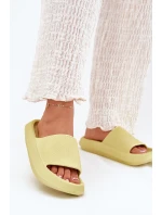 Dámské Lehké Pěnové Pantofle Na Tlusté Podešvi Limetkové Querceria