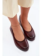 Kožené dámské polobotky na platformě Vinceza 39987 bordó