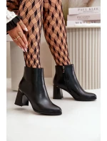 Hladké Dámské Kotníkové Boty Na Podpatku Z Eko Semiše Zateplené Černé Milisea Hladké Dámské Kotníkové Boty Na Podpatku Z Eko Semiše Zateplené Černé Milisea