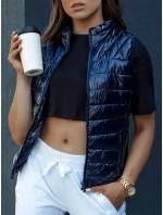 Dámská krátká prošívaná vesta WIANO navy blue FashionStreet TY4523 Dámská krátká prošívaná vesta WIANO navy blue FashionStreet TY4523