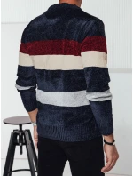 Pánský pruhovaný tmavě modrý svetr FashionStreet WX2240
