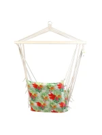 BRAZILSKÁ ZÁVĚSNÁ SEDAČKA HAMAK 100x50CM NATURE S TROPICKÝMI DŽUNGLOVÝMI PODRUČKAMI