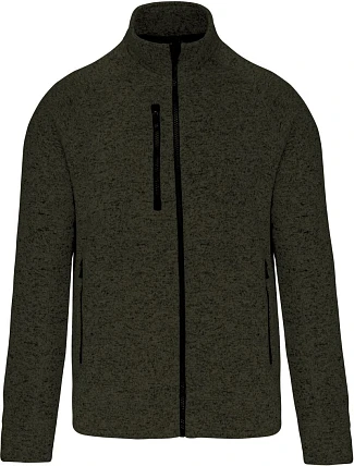 Kariban K 9106 Pánská melanžová pletená fleecová bunda 20.9106 dark khaki melange Kariban K 9106 Pánská melanžová pletená fleecová bunda 20.9106 dark khaki melange