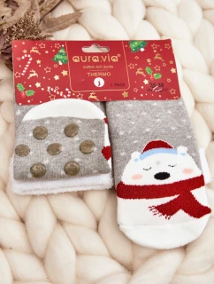 Vánoční ponožky Medvídci šedé