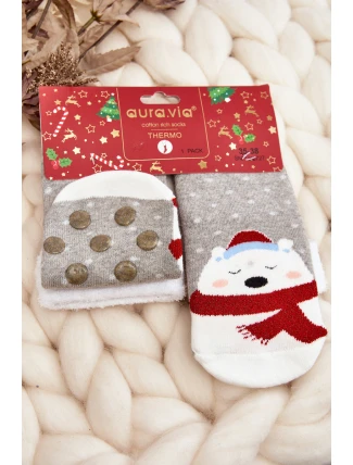 Vánoční ponožky Medvídci šedé